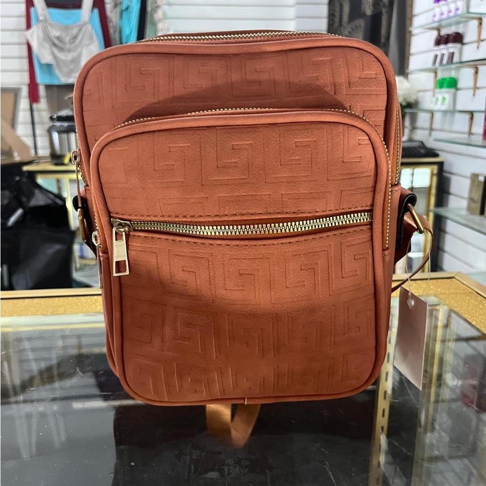 Brick Brown Unisex Crossbody Bag
